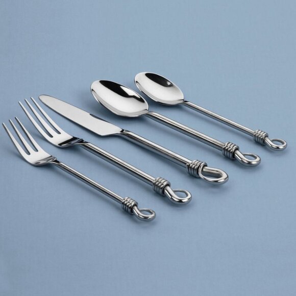 Gourmet Settings 20-Piece Silverware Set TWIST Collection New - Picture 1 of 10
